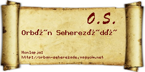 Orbán Seherezádé névjegykártya