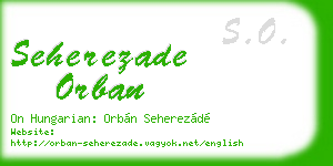 seherezade orban business card