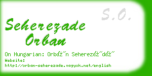 seherezade orban business card